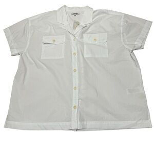 Madewell Signature Poplin Camp Button Up Cotton Shirt Size XXL